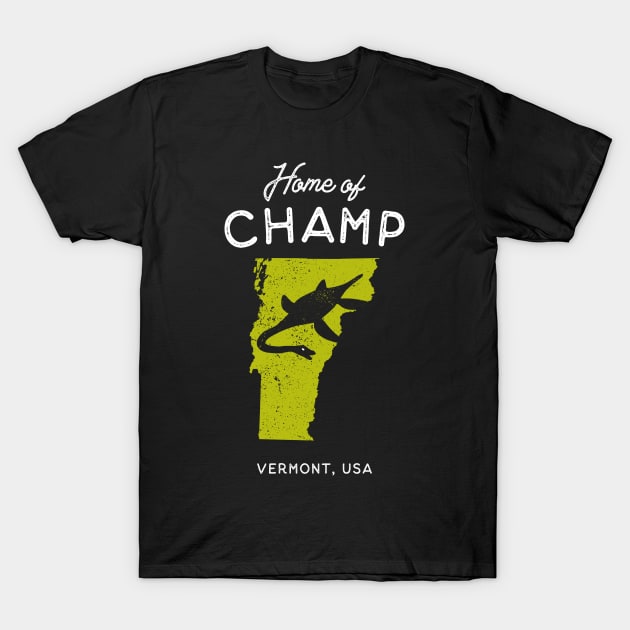 Home of Champ, The Lake Monster T-Shirt by Strangeology